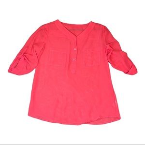 Maurice’s Sheer Pink Long Sleeve Blouse, Small